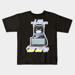 I are programmer i make computer beep boop Cat Kids T-Shirt